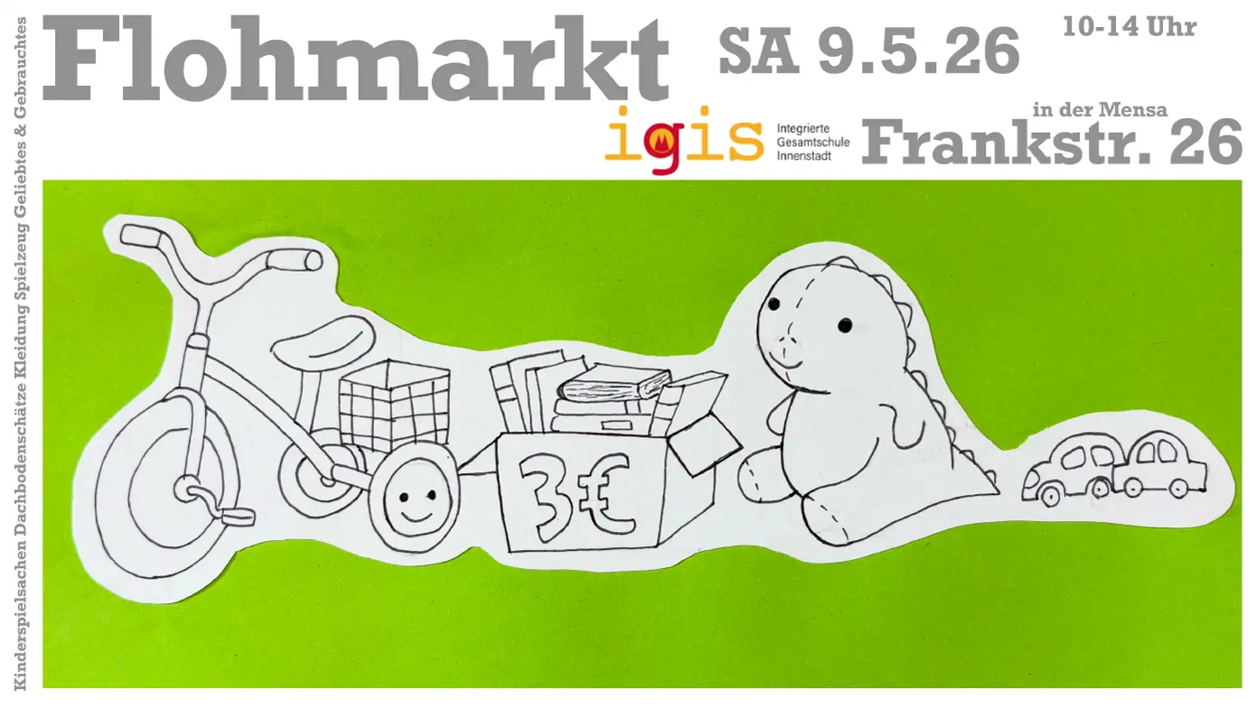 Schulflohmarkt Köln 9. Mai 2026 igis Frankstraße 26